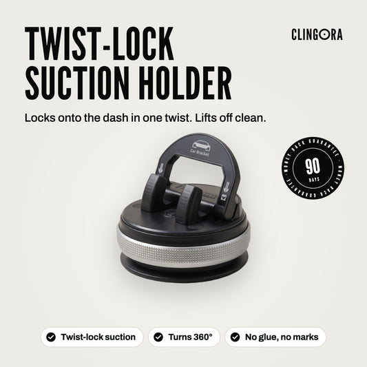 Clingora twist-lock suction phone holder